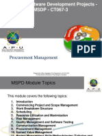 Managing Software Development Projects - MSDP - CT067-3: Procurement Management