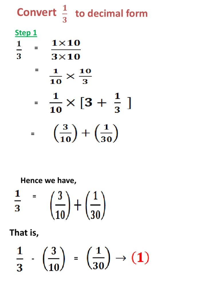Convert The Number To Decimal Form
