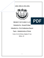 Family Law, Administration of Estate