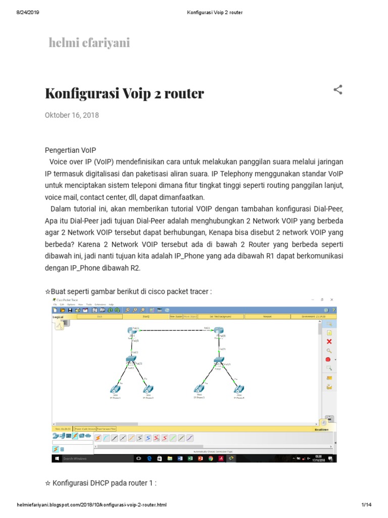Konfigurasi Voip 2 Router | PDF