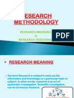 Research Meaning, Design & Types