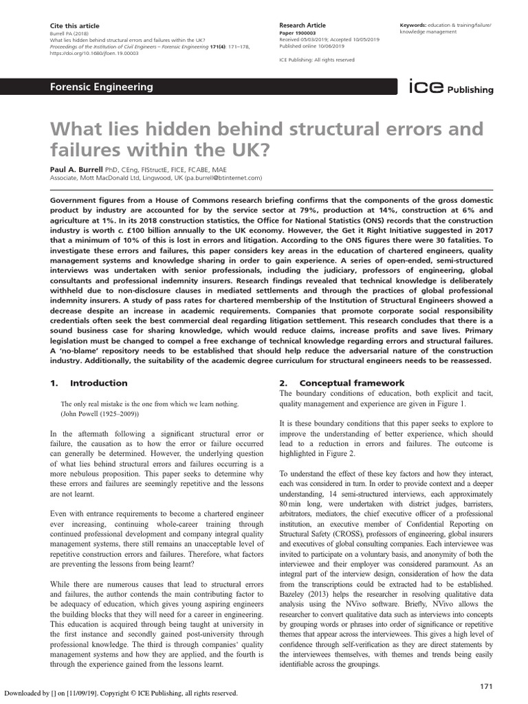 Structure Failures in The UK 2019 | PDF | Engineering | Curriculum