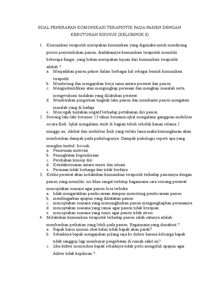 Contoh Soal Tentang Media Komunikasi Dikdasmen