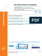 THZ Parallel Plate Photonic Waveguides: Articles You May Be Interested in