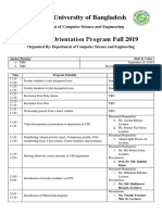 Freshers Orientation Plan Fall 2019