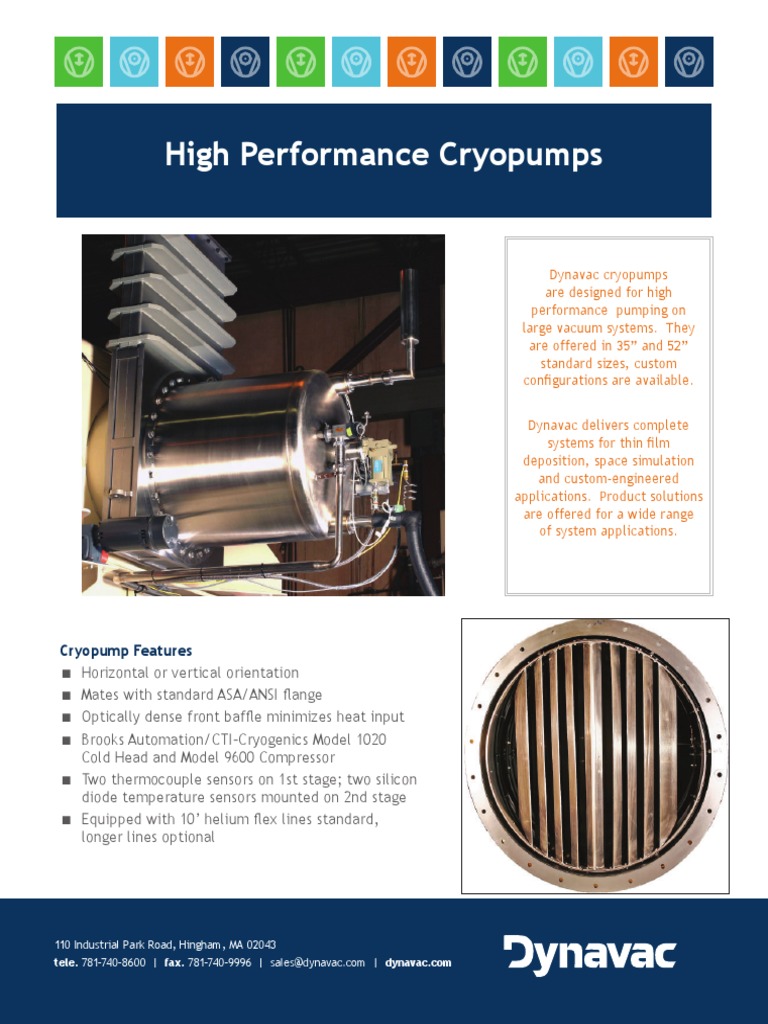 Sell Sheets Cryopumps - Compressed | PDF