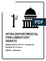 Intra Departmental Parliamentary Debate: Department of P.G. Studies & Research in Law RDVV, Jabalpur