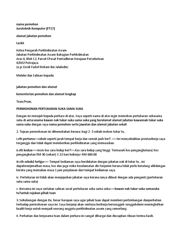 Surat Pertukaran Ft