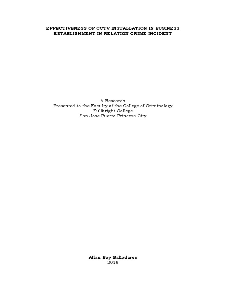 CCTV Effectiveness in Crime Prevention | PDF | Closed Circuit ...