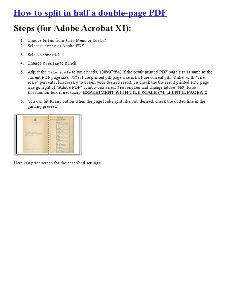 How To Split in Half A Double Page PDF | PDF