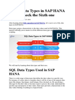8 SQL Data Types in Sap Hana