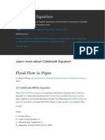 Colebrook Equation Fluid Flow in Pipes