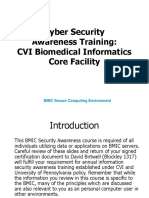 Cyber Security Awareness Training: CVI Biomedical Informatics Core Facility