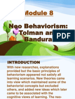 Neo Behaviorism: Tolman and Bandura