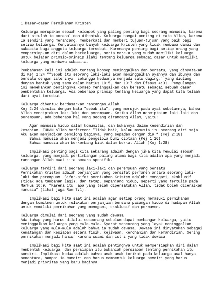 Dasar Dasar Pernikahan Kristen Pdf
