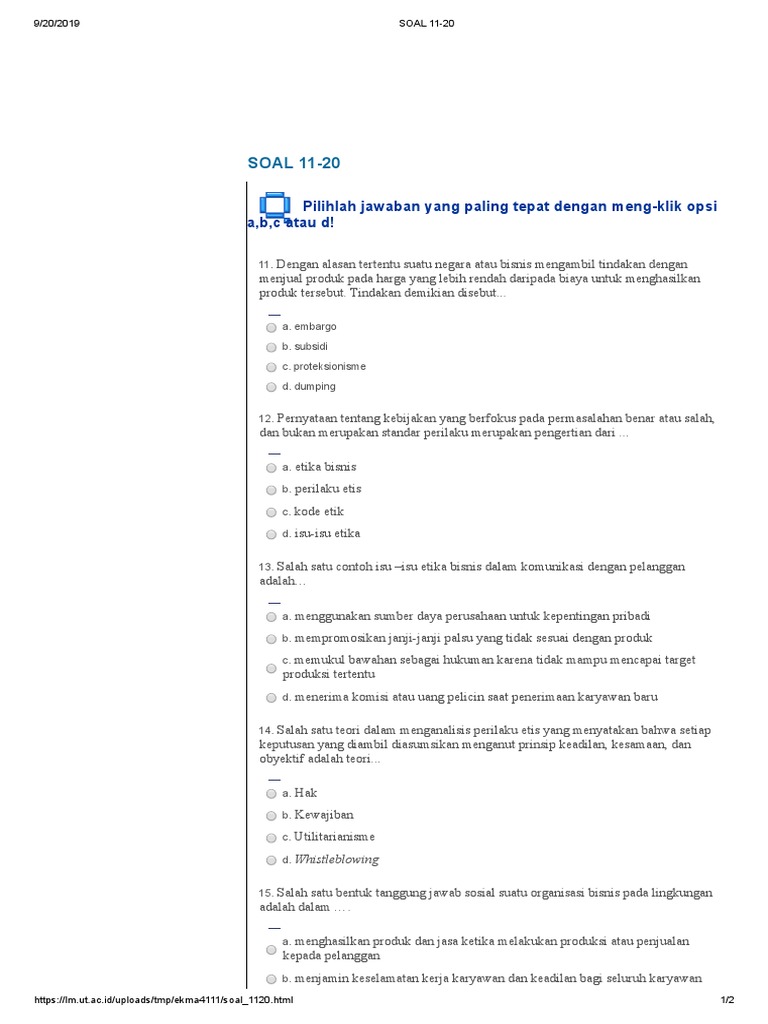 Soal 11 20 Pdf