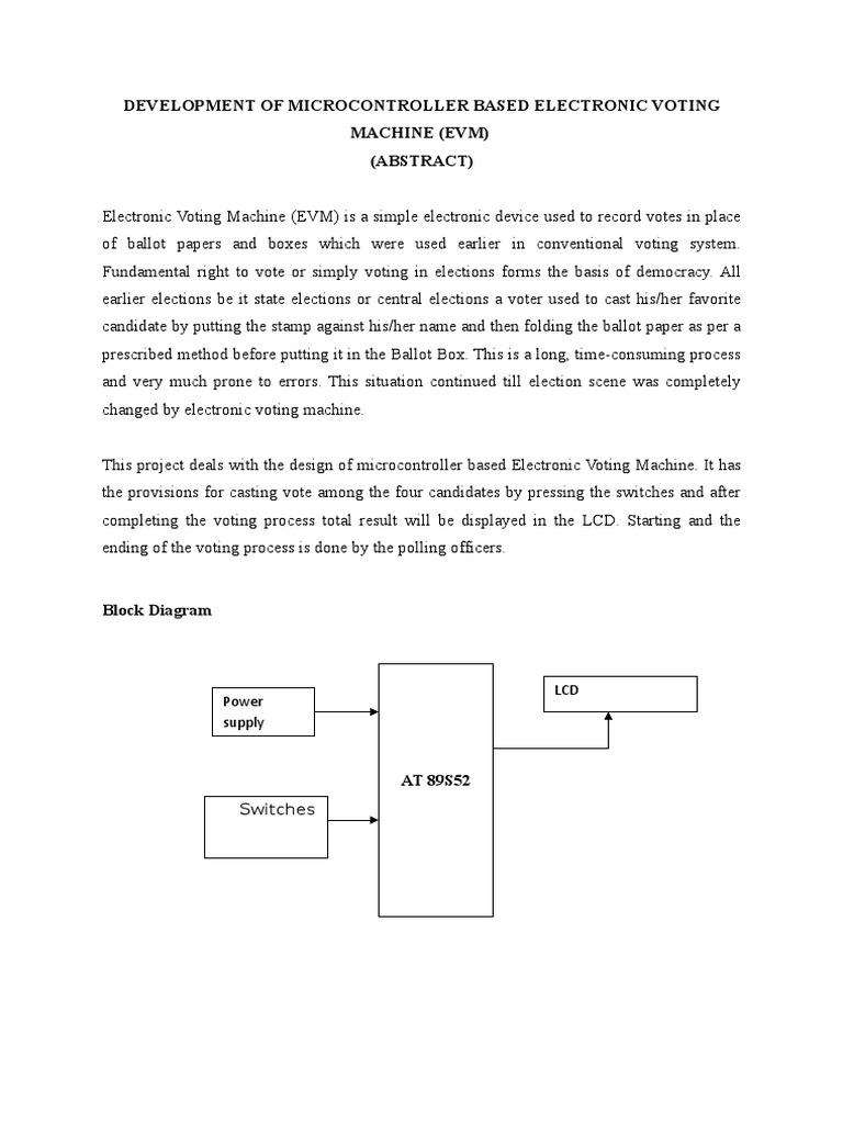 Microcontroller-Based EVM Design | PDF | Home & Garden | Computers