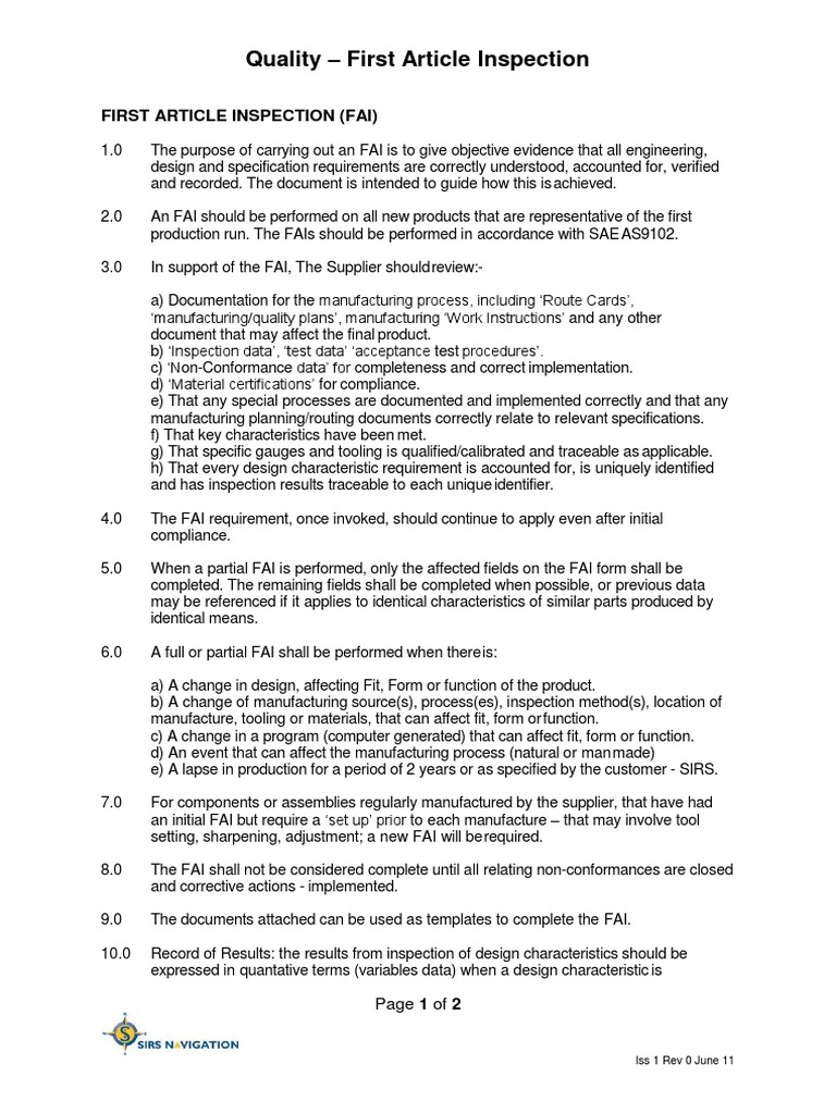 Fai 1 | PDF | Specification (Technical Standard) | Evaluation