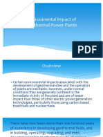 Environmental Impact of Geothermal Power Plants