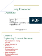 Engineering Economic Decisions: Lecture No.1 Contemporary Engineering Economics