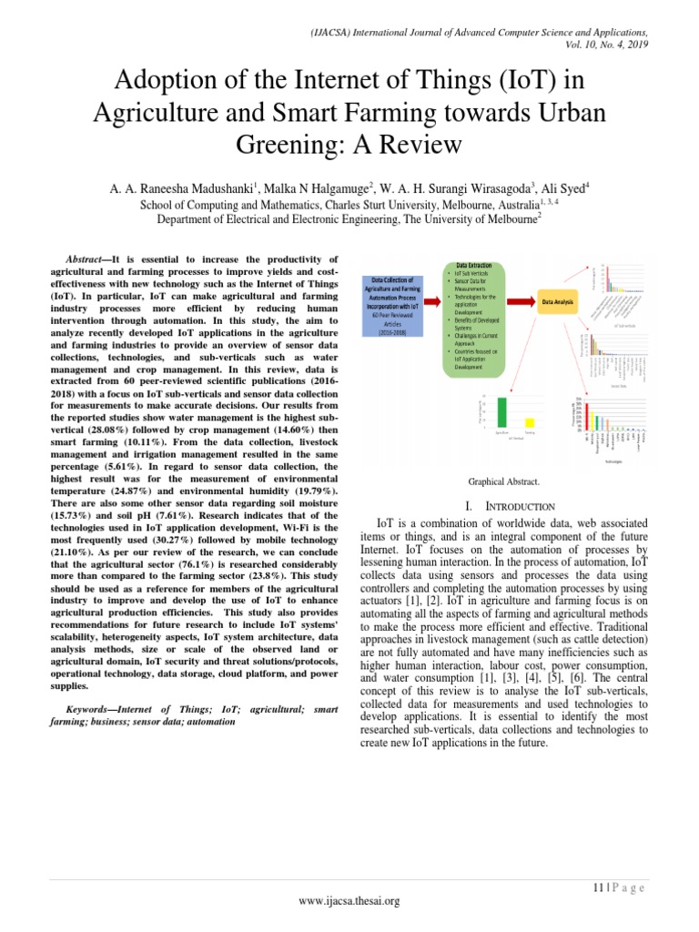 Adoption of The IoT in Agriculture and Smart Farming - 1556640764 | PDF ...