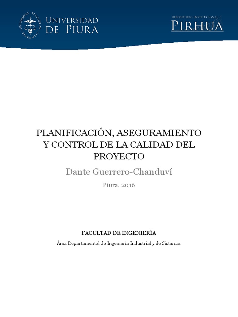 Control de Calidad en Proyectos | PDF | Calidad (comercial) | Planificación