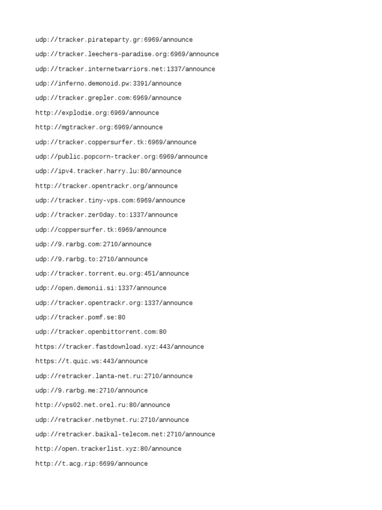 Torrent Trackers List | PDF | Computer Mediated Communication | Digital ...