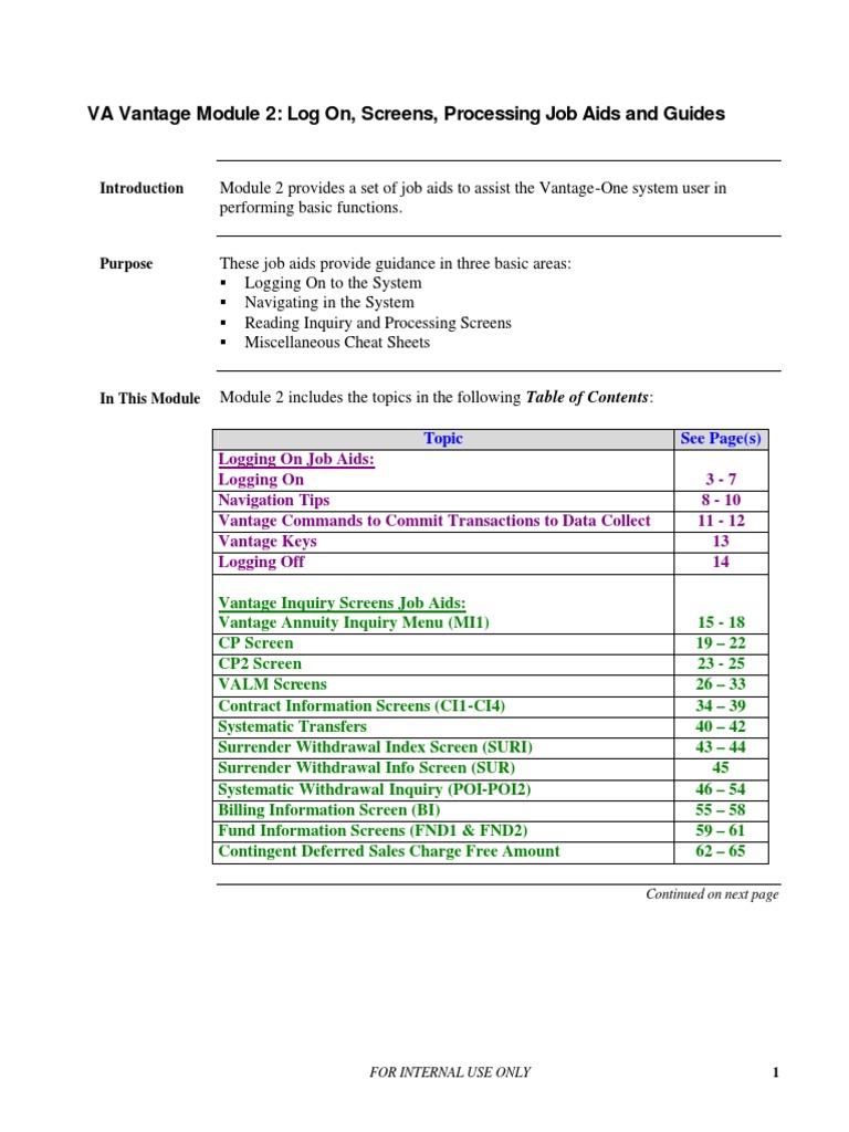 Basic Vantage Training | PDF | Computing | Software