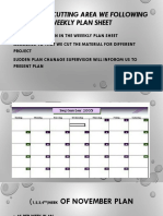 In Prepreg Cutting Area We Following Weekly Plan Sheet