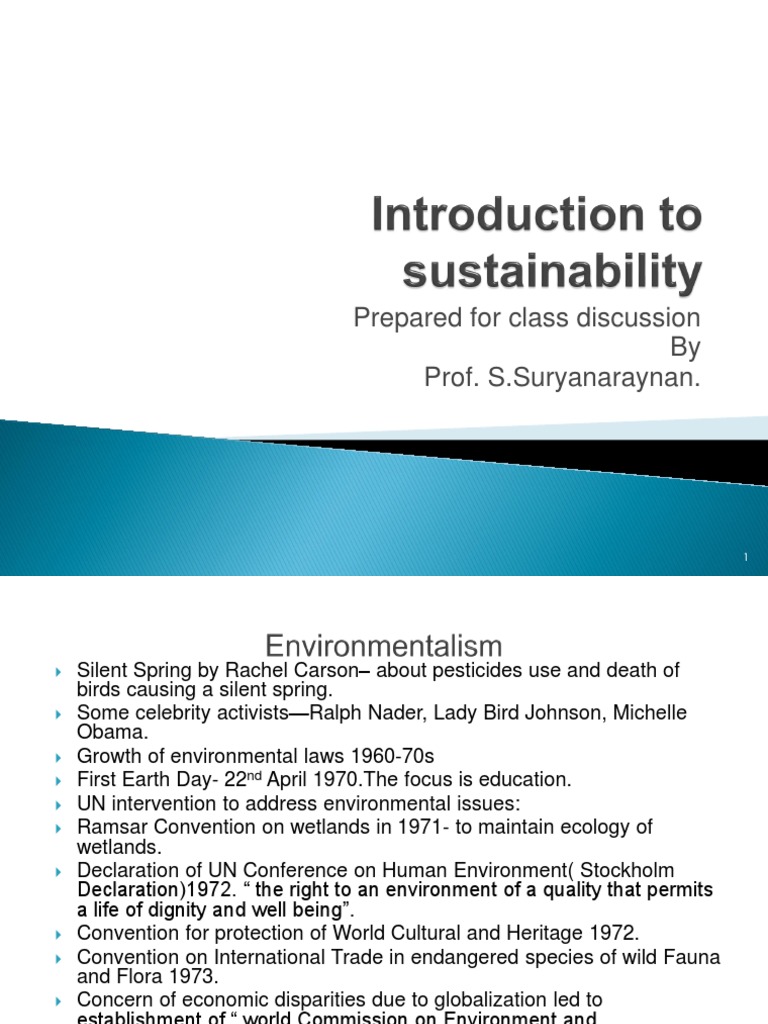 Introduction to Sustainability Overview | PDF | Human Impact On The ...