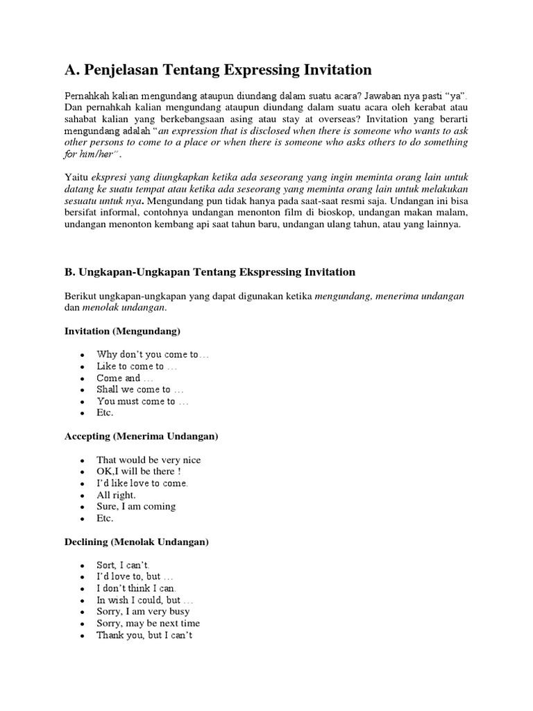 75 Contoh Dialog Menolak Undangan Ulang Tahun Dalam Bahasa Inggris Gratis