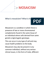 Causes and Types of Mosaicism