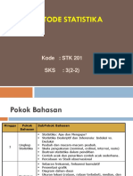 Metode Statistika: Kode: STK 201 SKS: 3 (2-2)