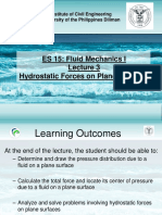 ES 15 Lecture 3 Hydrostatic Forces On Plane Surfaces