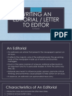 Writing an Editorial @ Letter to Editor