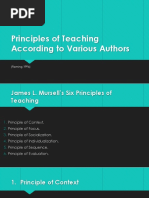 Principles of Teaching According To Various Authors: (Fleming 1996)