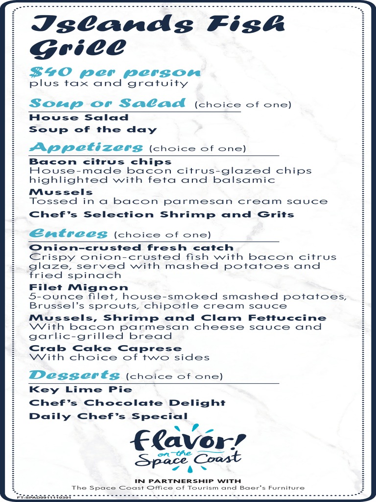 Islands Fish Grill menu