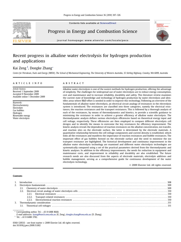 Recent Progress in Alkaline Water Electrolysis For Hydrogen Production ...