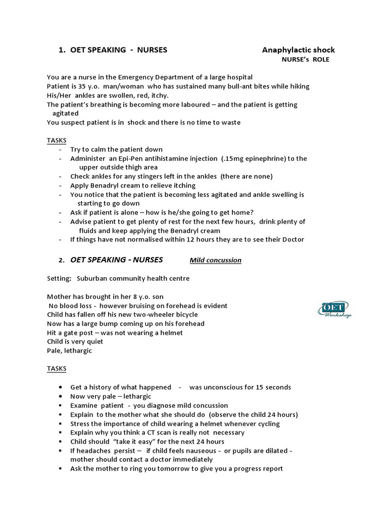 Nursing Speaking 6 8 Patient Diseases And Disorders
