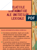 Sintagmatica Unităţilor Lexicale