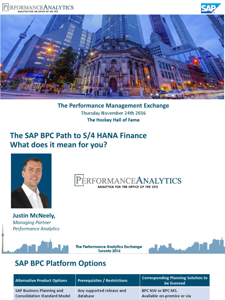 The SAP BPC Path To S4 HANA Finance What Does It Mean For You Justin