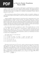 Notes On Discrete Fourier Transforms Physics 204B: T N 2T N KT N (N 1) T N I T