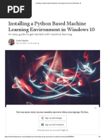 Installing A Python Based Machine Learning Environment in Windows 10