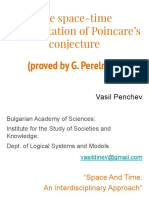 The Space-Time Interpretation of Poincare's Conjecture Proved by G. Perelman