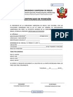 Certificado de Posesion Comunidad Campesina de Irquis Tutumbaro