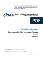 Performance Test Plan and Results Template