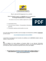 Avisderecrutement Charg Documentationet Archivage 2019