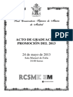 Programa de Mano Graduacion 2013