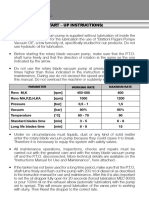 Start - Up Instructions:: Parameter Working Rate Maximum Rate