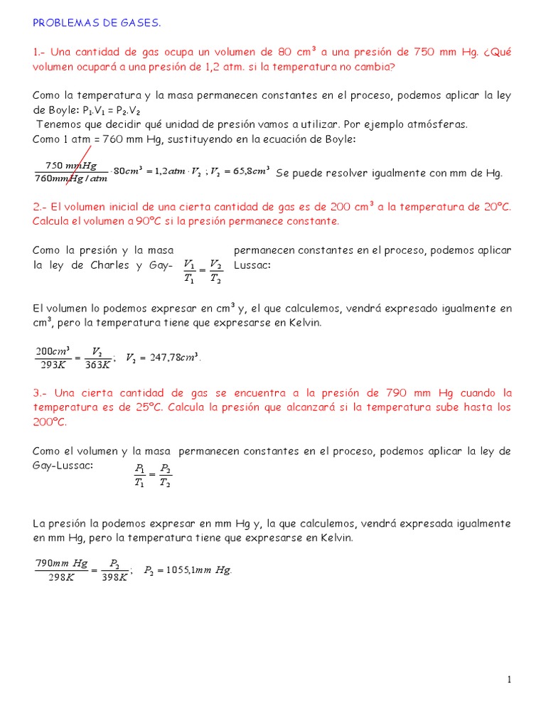Ejercicios Resueltos de Gases Ideales | PDF | Gases | Mole (Unidad)
